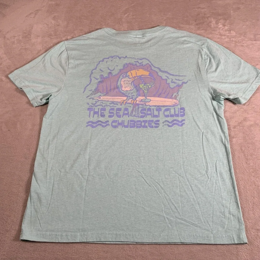 Chubbies Shirt Mens Small Blue Sea Salt Club Toucan Graphic Tee Casual Weekend - Picture 1 of 8